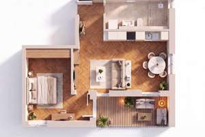 Stilvolle 2-Zimmer-Erdgeschosswohnung mit Terrasse in den AUREUM RESIDENCES – Die vollständige Adresse der Immobilie erhältst du vom Anbieter., 86165 Lechhausen-Süd, Augsburg – Vorschaubild 6