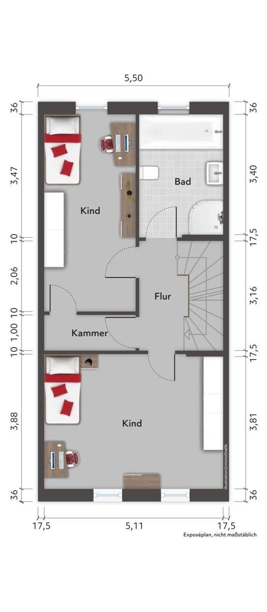 Grundriss Obergeschoss