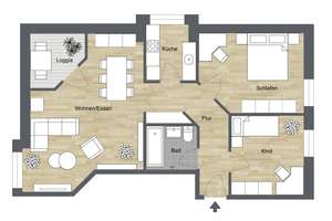 3 Zimmer-Wohnung mit Loggia in zentraler Lage von Bielefeld-Mitte – Die vollständige Adresse der Immobilie erhältst du vom Anbieter., 33607 Mitte, Bielefeld – Vorschaubild 13