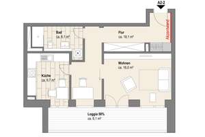LIST-PELIKAN | moderne 1-Zimmer-Wohnung mit gehobener Ausstattung und Loggia  – Carl-Hornemann-Straße  2, 30177 List, Hannover – Vorschaubild 17