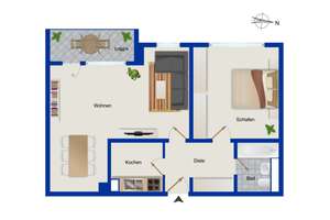 Freie 2-Zimmer-Wohnung mit Balkon u. Tiefgarage – Wohnen in Top-Lage von Nürnberg - St. Johannis – Die vollständige Adresse der Immobilie erhältst du vom Anbieter., 90419 Sankt Johannis, Nürnberg – Vorschaubild 12