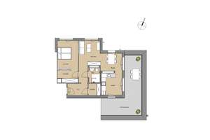 große 2 Zimmer-Penthousewohnung mit 34 m² Dachterrasse, modernem Badezimmer und großem Abstellraum