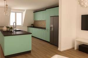 Gut ausgestattete 3 Zimmer-Wohnung mit Dachterrasse & Einbauküche  in Düsseldorf Pempelfort
