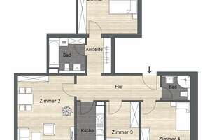 Attraktive 4 Zimmer - Wohnung in der City |ruhige Lage | Balkon | 2 Bäder | ab Oktober bezugsfrei – Die vollständige Adresse der Immobilie erhältst du vom Anbieter., 4103 Zentrum-Ost, Leipzig – Vorschaubild 5