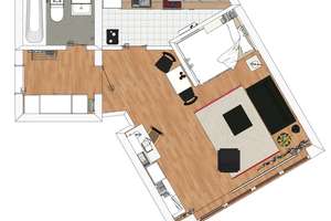 Vollmöbliertes und frisch renoviertes 1-Zimmer-Apartment mit Loggia in zentraler Lage von Aachen! – Paugasse 20, 52064 Sankt Jakob, Aachen – Vorschaubild 9
