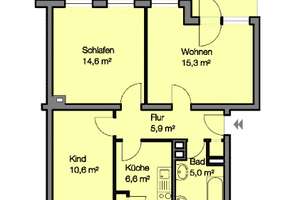 Hell durchflutete 3-Zimmer-Wohnung mit Balkon – Max-Planck-Str. 24, 90443 Steinbühl, Nürnberg – Vorschaubild 3