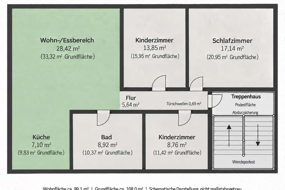 Erstbezug nach Neuaufbau: Moderne 4 Zimmer Wohnung mit offener Einbauküche und Fußbodenheizung – 93055 Burgweinting-Harting, Regensburg – Bild 1 von 10