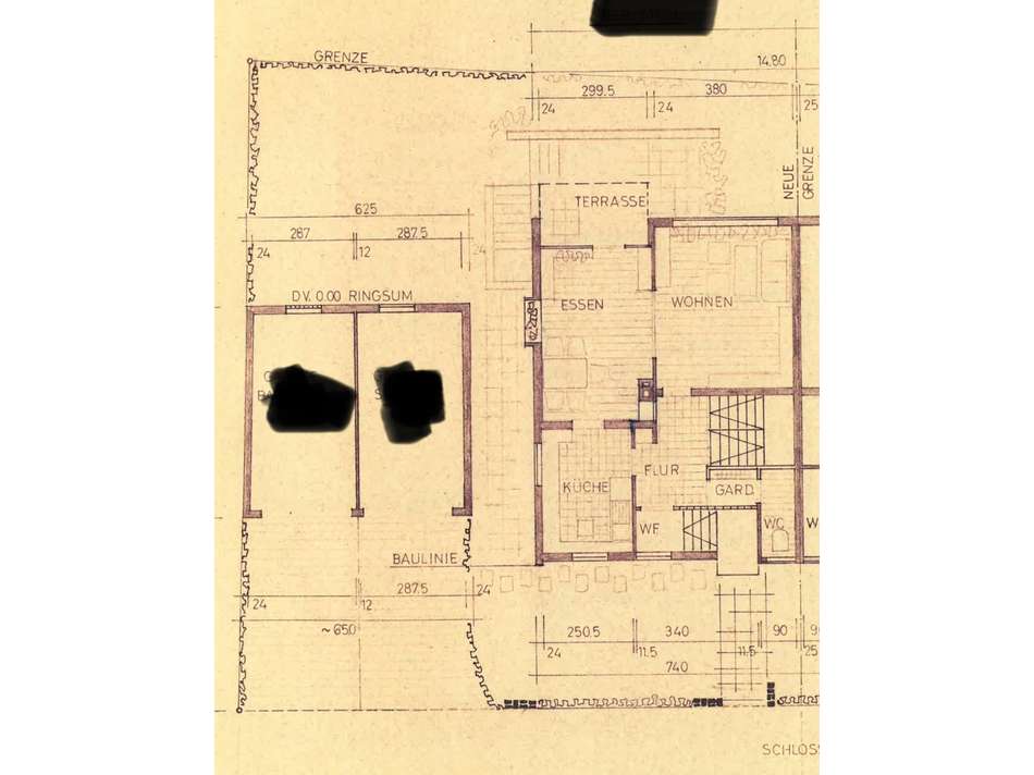 EG Grundriss und Garage rechts