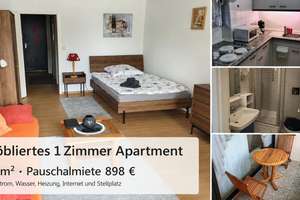 Möbliertes 1 Zimmer Wohnung mit Balkon, Stellplatz und Pauschalmiete