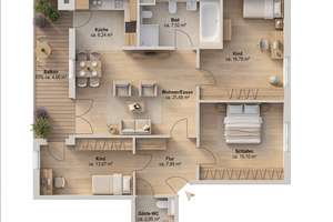 Von Privat: Attraktive freie 4 Zi. Whg. 100m2,  3.OG, Loggia mit Alpenblick Nähe Riemer Park /See – Die vollständige Adresse der Immobilie erhältst du vom Anbieter., 81829 Messestadt Riem, München – Vorschaubild 1