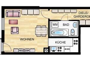 Wunderschöne 1-Zi.- Wohnung mit Südbalkon und EBK am Hirschgarten – Walhallastr. 1, 80639 Nymphenburg, München – Vorschaubild 9