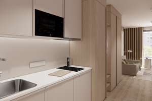 Möbliertes Studio Standard mit Gemeinschaftsflächen: Padelplatz, Fitness, Dachterrasse & mehr – Buschkrugallee 64, 12359 Britz, Berlin – Vorschaubild 2