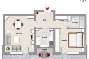 Freie 2-Zimmer-Wohnung in Nürnberg Erlenstegen wartet auf Ihren persönlichen Stil – Die vollständige Adresse der Immobilie erhältst du vom Anbieter., 90491 Erlenstegen, Nürnberg – Vorschaubild 12