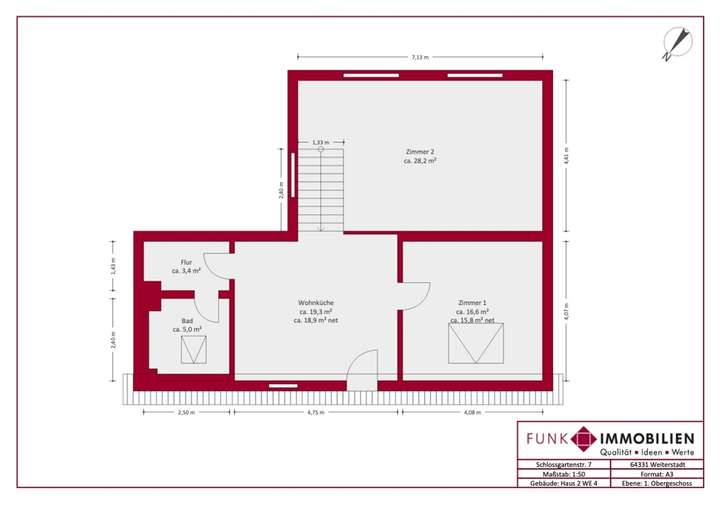 Grundrisszeichnung Haus 2 Whg 