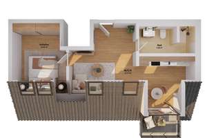 Neubau-Highlight in Moosach: Stilvolle 2‑Zimmer‑Wohnung mit Balkon – Die vollständige Adresse der Immobilie erhältst du vom Anbieter., 80993 Alt-Moosach, München – Vorschaubild 5