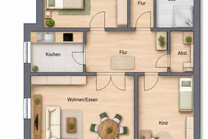 Attraktive Erdgeschosswohnung mit Garten in Lenting incl. TG-Stellplatz – Die vollständige Adresse der Immobilie erhältst du vom Anbieter., 85101 Lenting – Vorschaubild 3