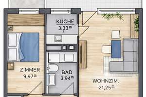 Ruhige 2-Zimmer-Wohnung mit Balkon & Einbauküche in gepflegter Wohnanlage in München-Laim – Die vollständige Adresse der Immobilie erhältst du vom Anbieter., 80686 Friedenheim, München – Vorschaubild 20