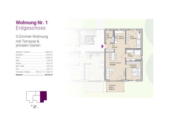 Grundriss Whg. Nr. 1