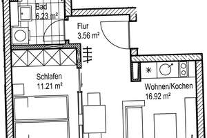 Preiswerte 2-Zimmer-Wohnung mit EBK – Prager Straße 14 a, 4103 Zentrum-Südost, Leipzig – Vorschaubild 4