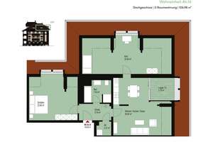 Charme trifft Komfort | Hochwertige Dachgeschosswohnung mit Loggia | Offene Küche | HWR | Stellplatz – Georg-Lehmann-Bogen 9, 4289 Meusdorf, Leipzig – Vorschaubild 2