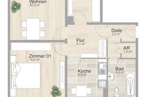 ++ Vollmodernisierte 3-Zimmer Wohnung! ++ – Gleiwitzer Bogen 88, 22043 Jenfeld, Hamburg – Vorschaubild 14