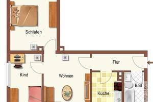 3 Zimmer Wohnung, provisionsfrei – Hochkampstr. 72, 45881 Schalke-Nord, Gelsenkirchen – Vorschaubild 3