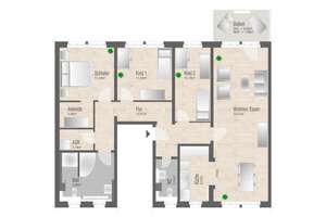 4 Raum Wohnung mit Fußbodenheizung und Balkonsolaranlage  – Heinrich-Schütz-Str. 104, 9130 Sonnenberg, Chemnitz – Vorschaubild 2