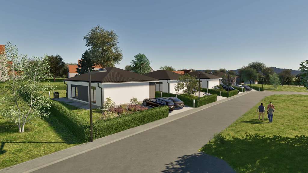 Immobilie in Kirchenpingarten - Compact-Living-Neubauprojekt: 3 großzügige barrierefreie Bungalows mit Blick ins Grüne - Bild 1