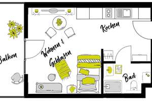 Möblierte Komfort XL-Apartments mit Balkon im "CAMPUS VILLAGE Neu-Ulm" – Von-Hünefeld-Straße 28-43, 89231 Neu-Ulm – Vorschaubild 13