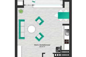PROVISIONSFREI: 1-Zimmer-Apartment mit Balkon nahe Volksgarten
