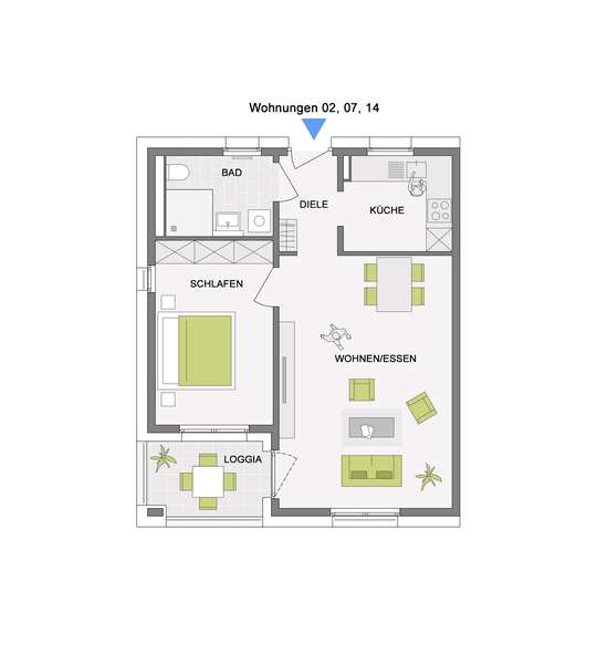 2-Zimmer im Dachgeschoss