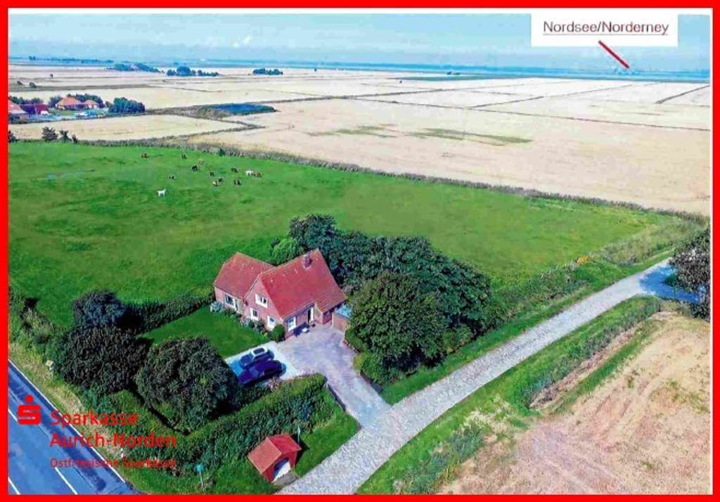 Einfamilienhaus mit Einliegerwohnung in ländlicher Lage - Stadt Norden - Alleinlage mit Deichblick,