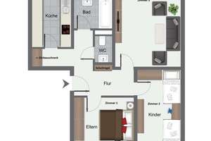 Münster: 3-Zimmer Wohnung mit 3 Balkonen, Kellerraum und Parkfläche – 48157 Coerde, Münster – Vorschaubild 15