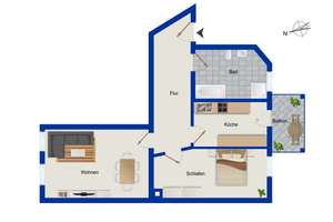Denkmalschutz: Gut sanierte 2-Zimmer-Erdgeschosswohnung im aufstrebenden Möckern zu erwerben – Die vollständige Adresse der Immobilie erhältst du vom Anbieter., 4159 Möckern, Leipzig – Vorschaubild 7