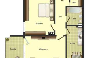 Tolle 2-Zimmer-Balkonwohnung mit Laminat und Tapeten – Hüskenbusch 2, 47167 Röttgersbach, Duisburg – Vorschaubild 2