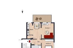 Modernisierte 2-Zimmer-Wohnung mit Balkon // 3.OG re. – Vogtlandweg 1, 38440 Laagberg, Wolfsburg – Vorschaubild 3