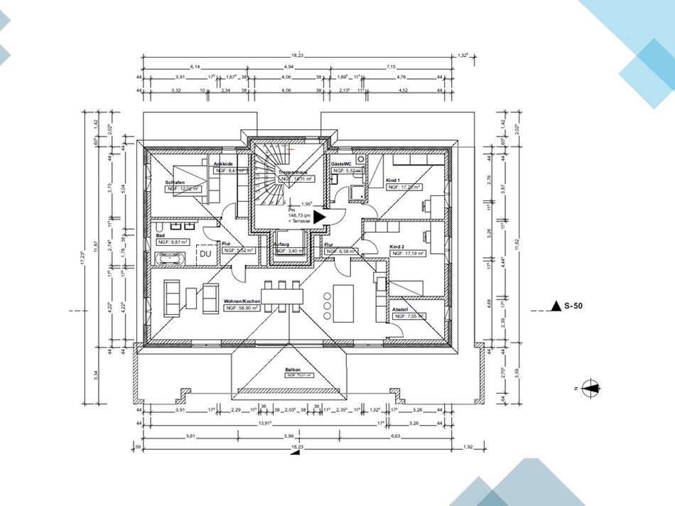 Haus 3 - Penthouse_bemaßt