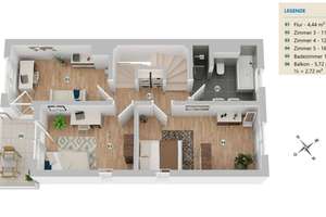 Gepflegtes Reihenendhaus mit Pool, Sauna und zwei Garagen – Die vollständige Adresse der Immobilie erhältst du vom Anbieter., 81739 Waldperlach, München – Vorschaubild 27