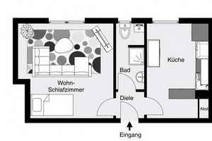 Charmante Wohnung mit separater Küche inkl. Einbauküche, Tageslichtbad am Botanischen Garten – Johansenaue 2, 47809 Bockum, Krefeld – Vorschaubild 6