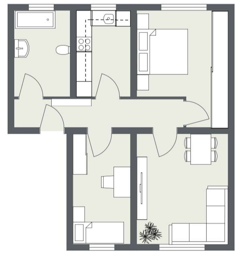 Immobilie in Bad Lausick - nicht vermietete 3 Zimmer Wohnung mit 61 m² und Stellplatz in Bad Lausick zu verkaufen - Bild 1