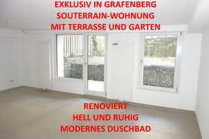 EXKLUSIV IN GRAFENBERG SOUTERRAIN GARTEN-TERRASSENWOHNUNG SEHR RUHIG RENOVIERT MODERNES DUSCHBAD – Hardtstr. 138, 40629 Düsseldorf – Vorschaubild 1