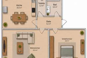     Kernsanierte 2-Zimmer-Wohnung in Krefeld – Erstbezug ab 01.06., auch WG-geeignet