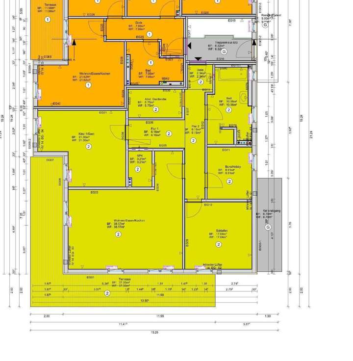 Grundrisse EG (gelb)