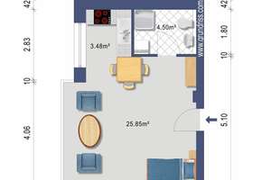 Anlageapartment: 31 m², Parkett, Aufzug — Düsseldorf-Pempelfort/Nordstraße – Nordstraße 27, 40477 Pempelfort, Düsseldorf – Vorschaubild 7