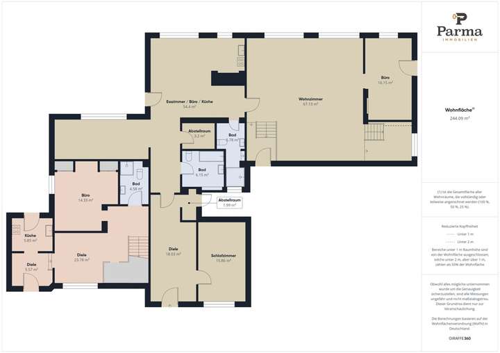 Erdgeschoss Haus 1 (links)  un