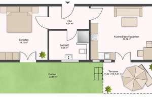 Moderne 2-Zimmer-Gartenwohnung mit Terrasse, Einbauküche & TG-Stellplatz in Bestlage von Ebersberg – Sieghartstraße 16, 85560 Ebersberg – Vorschaubild 12