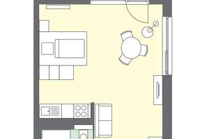 mio Compact Apartment: Vollmöbliertes 1-Zimmer-Apartment mit Designerküche, WLAN – Himmelgeister Straße 66a, 40225 Bilk, Düsseldorf – Vorschaubild 6
