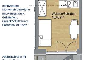 Modernes Studio mit Balkon an der Universität Regensburg – Otto-Hahn-Straße 40, 93053 Galgenberg, Regensburg – Vorschaubild 5