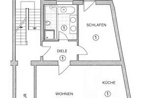 Pempelfort Altbauwohnung Sehr schöne 2 Zi off Wohnküche weiße Einbauküche Diele Bad Terrasse/Garten – Die vollständige Adresse der Immobilie erhältst du vom Anbieter., 40477 Pempelfort, Düsseldorf – Vorschaubild 6
