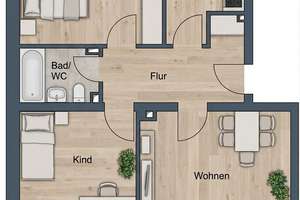 Ruhig mit Parkblick in Feldmoching! 3 Zimmer, renoviert, bezugsfrei, Balkon, ohne Provision – Gustav-Schiefer-Straße 26, 80995 Lerchenau-West, München – Vorschaubild 2